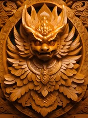 Wall Mural - beautiful thai traditional style art on temple door