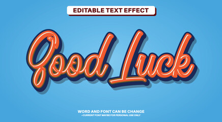 Simple 3D Sticker Style Fully Editable Text Effect - Good Luck