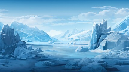 frozen terrain ice background illustration landscape winter, frost snow, arctic polar frozen terrain