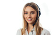 © Thumbs - Young 25-Year-Old Caucasian Call Center Operator with Bob Haircut – Professional Customer Service Concept