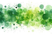 Watercolor Background With Green Circles