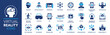 © Icons-Studio - Virtual reality icon set. Containing VR, augmented reality, headset, immersive, mixed reality, AR, 360 degree and more. Solid vector icons collection.