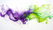 Violet And Lime Green Flowing Artwork