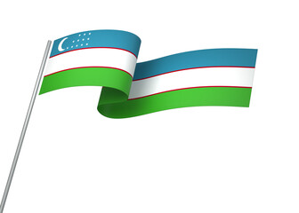 Uzbekistan flag element design national independence day banner ribbon png
