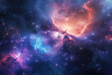 Wall Mural - A cosmic nebula forming new stars and planets