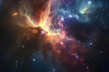 Wall Mural - A cosmic nebula forming new stars and planets