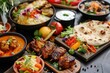 A variety of international cuisines and dishes Presented in an appealing way