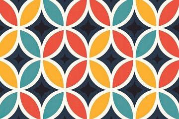 Poster - A seamless geometric pattern with bright Modern colors for creative design