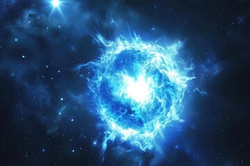 Canvas Print - Cosmic phenomenon of a blue supergiant star nearing supernova