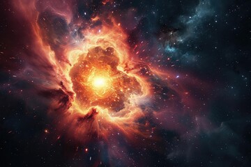Canvas Print - Cosmic event of a star being born in a nebula