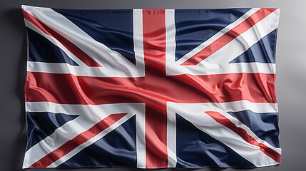 United Kingdom's Majestic Flag: Waving symbol of pride and patriotism in brilliant hues of blue, red, and white, generative AI