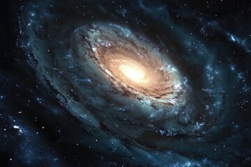 Wall Mural - majestic spiral galaxy with bright core and swirling arms in deep space