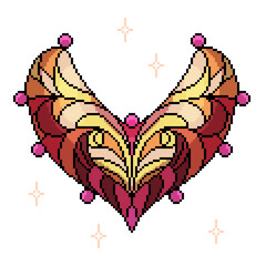 Canvas Print - pixel art stained glass heart