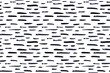 Thin horizontal lines pattern on white background. Hand drawn small black dash seamless texture. Black linear ornament. Memphis style background with brush stripes. Abstract modern vector texture