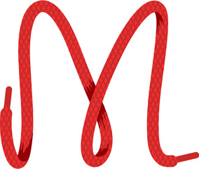 Wall Mural - Shoelace Knot Letter M