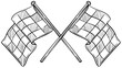 checkered race flag handdrawn illustration