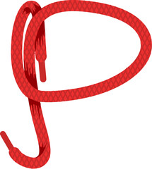 Wall Mural - Shoelace Knot Letter P