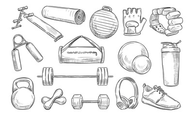 fitness handdrawn collection