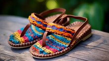 Yarn-wrapped flip-flops, adding a touch of boho charm to your summer footwear