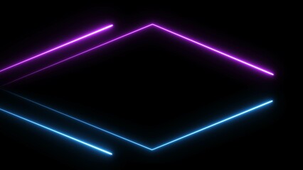 Wall Mural - Abstract geometric neon light loop pattern illustration  