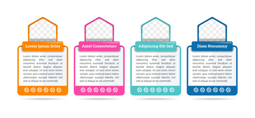 Wall Mural - template for photo collage or infographic in modern style. frames for clipping masks are in the vect