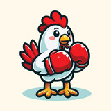 Fototapeta Pokój dzieciecy - cute retro cartoon chicken mascot. Chicken Logo Cartoon Character. A funny Cartoon Rooster chicken