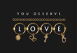 love slogan in gold lace pedant vector illustration