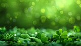 green background with shamrocks for st patricks day holiday.