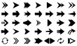 Right arow set symbol icon vector.. Black icon.Arrow Icon Set Flat Design on White Background.