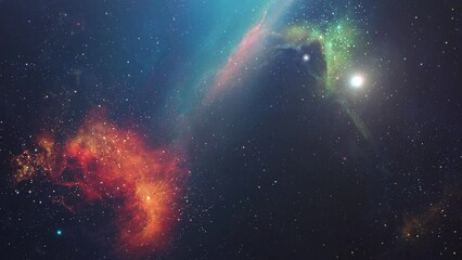 Poster - flying through space passing stars, space background 4k