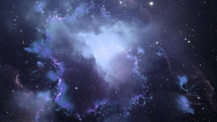Poster - clouds of nebulae and stars moving in space 4k