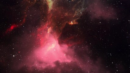 Poster - nebula gas clouds and bright stars in space