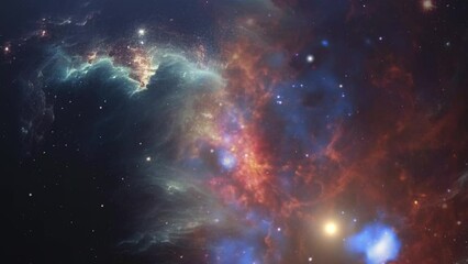 Poster - nebula exploration on deep space.