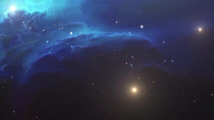 Poster - 4k nebulae and bright stars in space.