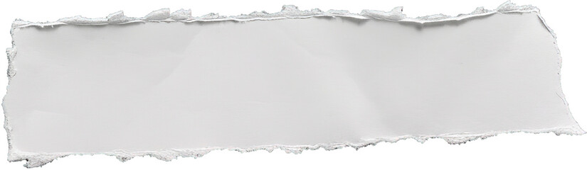 Torn paper sheet isolated on transparent background. PNG