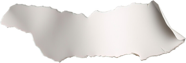 Wall Mural - Torn paper sheet isolated on transparent background. PNG