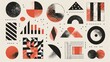 Free vector brutalist abstract geometric shapes set  