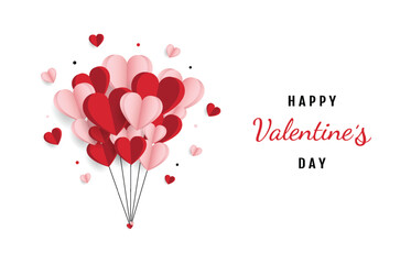 Happy valentine day. with creative love composition of the hearts. Vector illustration