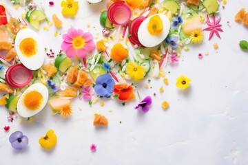 Poster - colorful deviled eggs with various toppings