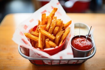 Wall Mural - crinkle-cut fries with ketchup smiley face