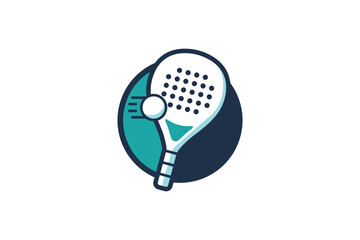 Wall Mural - Padel logo padel Racket with ball logo design vector