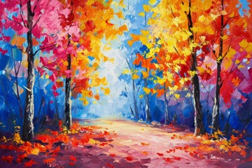 Poster - Oil painting autumn background 