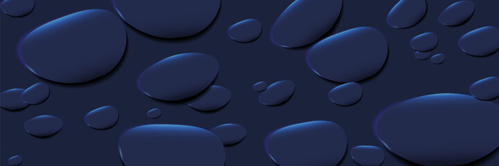 Dark blue abstract background with shiny rock shape graphic. Modern blue gradient circle. Dynamic shape.Horizontal banner template. Suitable for covers, posters, brochures, presentations, vectors