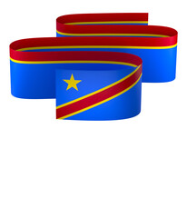 DR Congo flag element design national independence day banner ribbon png
