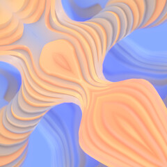 Poster - A bright and colorful digital illustration with a combination of abstract shapes and patterns. 3d rendering