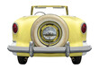 Rear view yellow retro car