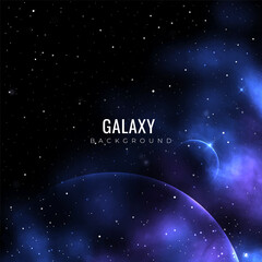 Wall Mural - galaxy background with shining stars. abstract constellation background with purple nebula and plane