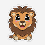 Fototapeta Dinusie -  cartoonish and funny stickers , stickers for kids , sticker for advertisment , lion stickers .