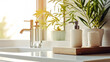 © ImageFlow - Modern bathroom setup with natural light and green plant accents. Cleanliness concept. Generative AI
