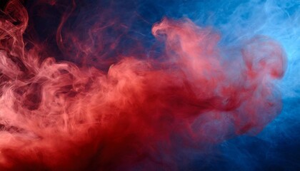 Poster - red smoke on a blue background mystic texture in neon colors